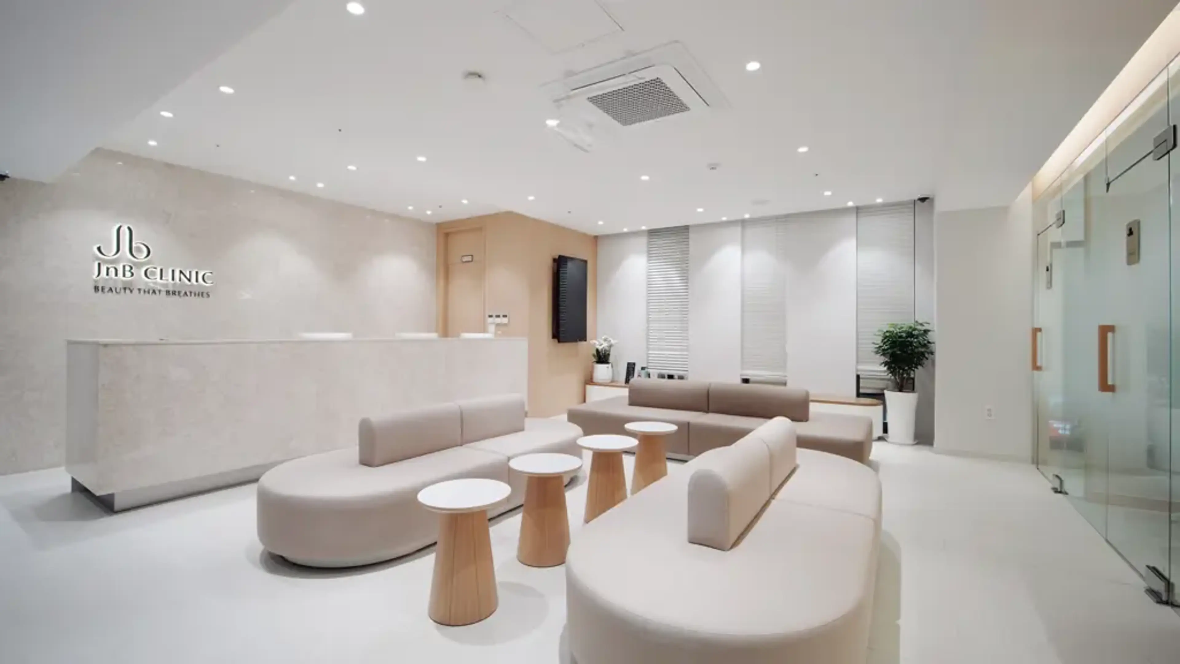 Reception and waiting area at JNB Clinic, Gangnam-gu, Seoul